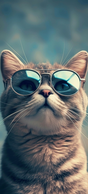 戴着墨镜的可爱喵星人图片